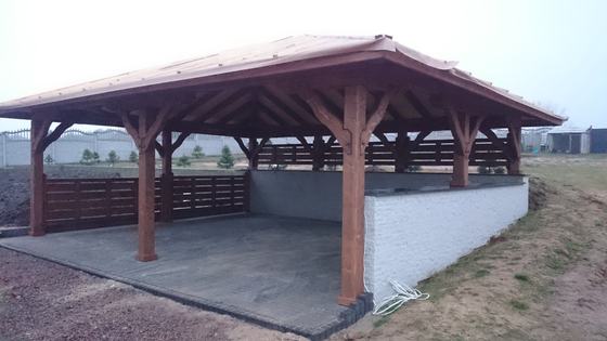 Garaż drewniany lub wiata garażowa, G014, wymiar 6x8m, pokrycie blacha, dach 4S, barierka B01, rodzaj otwarty, realizacja Ciesielnia, zdjęcie 1