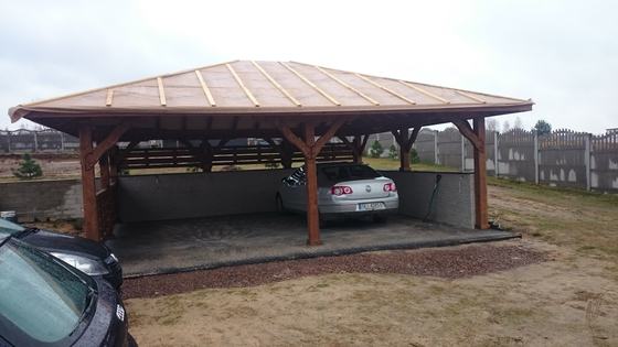 Garaż drewniany lub wiata garażowa, G014, wymiar 6x8m, pokrycie blacha, dach 4S, barierka B01, rodzaj otwarty, realizacja Ciesielnia, zdjęcie 5