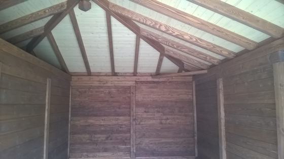 Garaż drewniany lub wiata garażowa, G015, wymiar 6x6m, kolor kasztan, pokrycie dachowka, dach 4S, rodzaj zamkniety, realizacja Ciesielnia, zdjęcie 7