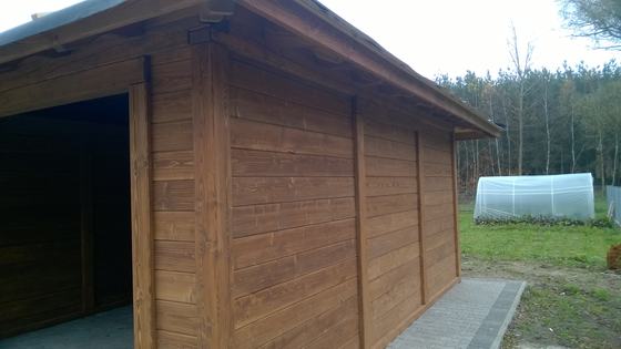Garaż drewniany lub wiata garażowa, G015, wymiar 6x6m, kolor kasztan, pokrycie dachowka, dach 4S, rodzaj zamkniety, realizacja Ciesielnia, zdjęcie 8