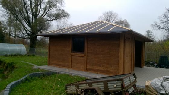 Garaż drewniany lub wiata garażowa, G015, wymiar 6x6m, kolor kasztan, pokrycie dachowka, dach 4S, rodzaj zamkniety, realizacja Ciesielnia, zdjęcie 10
