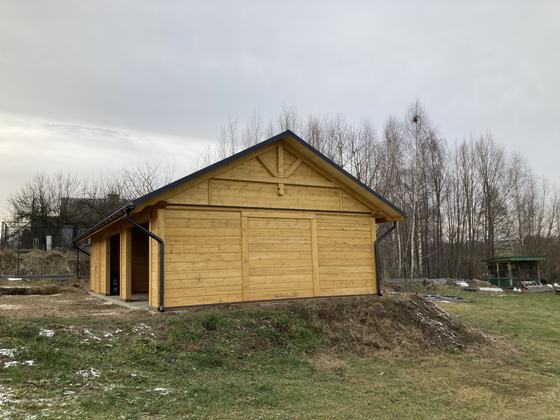 Garaż drewniany lub wiata garażowa, G019, wymiar 6,5x12,5m, kolor dąb, pokrycie blacha, dach 2S, rodzaj zamkniety, realizacja Ciesielnia, zdjęcie 9