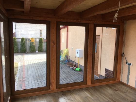 Taras lub zadaszenie drewniane, T016, wymiar 5x6m, kolor teak, pokrycie blacha, dach 3S, realizacja Ciesielnia, zdjęcie 13
