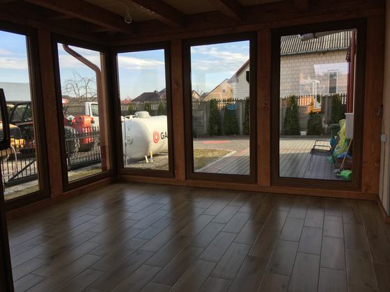 Taras lub zadaszenie drewniane, T016, wymiar 5x6m, kolor teak, pokrycie blacha, dach 3S, realizacja Ciesielnia, zdjęcie 14